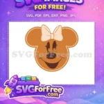 Free Happy Gingerbread Minnie Free Cream Bow Disney Christmas Free SVG - Instant Download