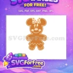 Free Gingerbread Minnie polka-dot Free smiling brown Christmas Free SVG - Instant Download