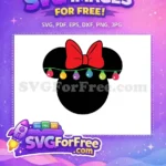 Free Minnie Red Bow Free Colorful Lights Christmas Free SVG - Instant Download