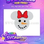 Free Minnie Snowman Free Red Bow Carrot Christmas Free SVG - Instant Download