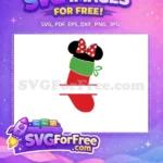Free Minnie Bow Free Christmas Stocking Disney Holiday Free SVG - Instant Download