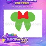 Free Green Minnie Bow Free Christmas Tree Disney Free SVG - Instant Download
