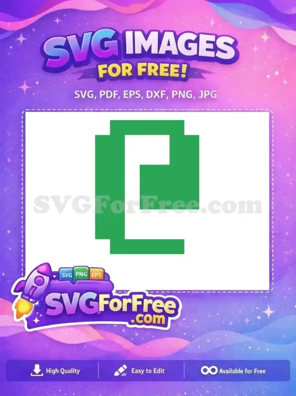 A free green blocky Christmas-themed SVG design featuring a geometric pattern, ideal for holiday projects.