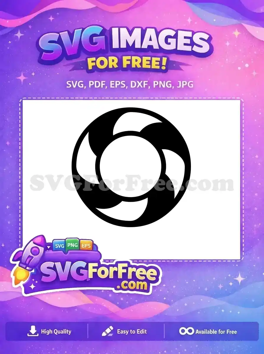 A free abstract black and white circular design featuring a festive, Christmas-inspired pattern.