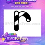 Free Striped Candy Cane Free Festive Black White Christmas Free SVG - Instant Download