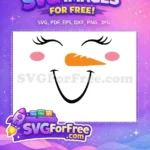 Free Smiling Snowman Free Pink Cheeks Carrot Nose Christmas Free SVG - Instant Download