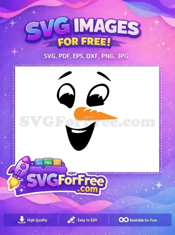 A fun and vibrant carrot nose design for a Christmas-themed SVG, perfect for crafting and decorations.