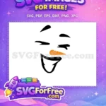 Free Cheerful Snowman Face Black Eyes Free Orange Carrot Christmas Free SVG - Instant Download