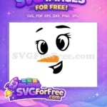 Free Joyful Snowman Face Free Orange Carrot Nose Christmas Free SVG - Instant Download