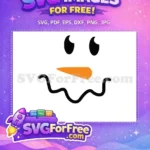 Free Smiling Snowman Free Orange Carrot Nose Christmas Free SVG - Instant Download