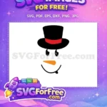 Free Happy Snowman Orange Nose Free Red Top Hat Christmas Free SVG - Instant Download