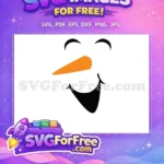 Free Happy Smiling Face Free Orange Carrot Nose Christmas Free SVG - Instant Download