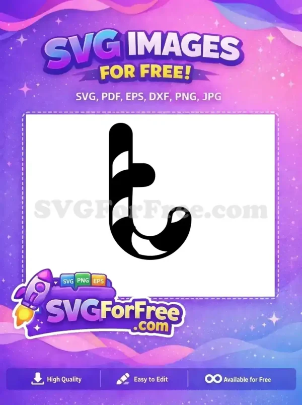 A free black and white striped candy cane design, perfect for Christmas projects and sweet treat decorations.