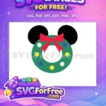 Free Mickey Ears Free Red Bow Colorful Ornaments Christmas Free SVG - Instant Download