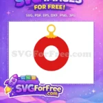 Free Red Round Christmas Ornament Free Gold Hanger Festive Holiday Free SVG - Instant Download