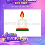 Free Red Yellow Flame Free Beige Candle Christmas Free SVG - Instant Download