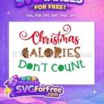 Free Red Script Free Brown Cookie Calories Green Christmas Free SVG - Instant Download