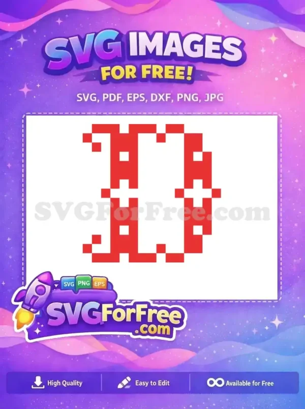 A free red pixelated geometric design featuring abstract shapes, ideal for Christmas-themed projects.