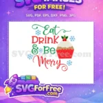 Free Festive Quote Free Cupcake Blue Snowflakes Christmas Free SVG - Instant Download