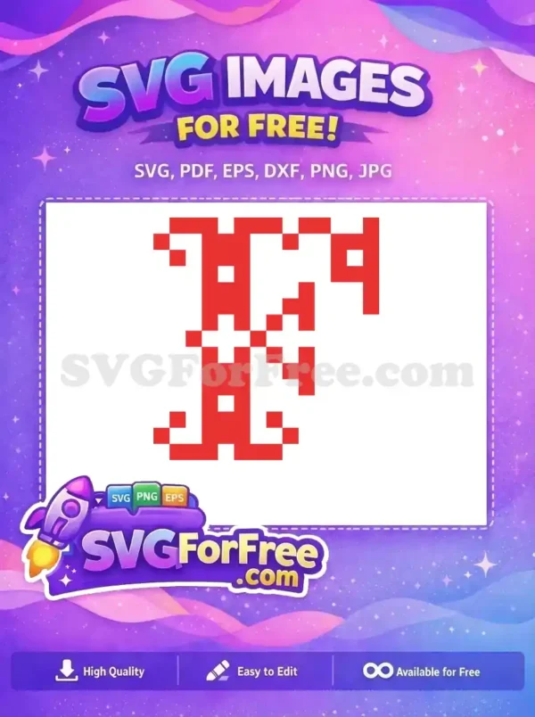 A pixelated red and white festive Christmas design in SVG format, perfect for holiday projects.