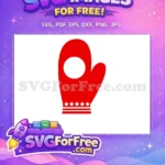 Free Red Christmas Mitten Free White Stars Stripes Christmas Free SVG - Instant Download