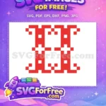 Free Red White Geometric Pattern Free Holiday Festive Christmas Free SVG - Instant Download