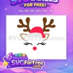 Free Reindeer Red Nose Free Santa Hat Antlers Christmas Free SVG - Instant Download