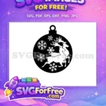 Free Elegant Reindeer Free Snowflakes Ornament Christmas Scene Free SVG - Instant Download