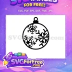 Free Black Snowflake Ornament Free Winter Flakes Design Christmas Free SVG - Instant Download
