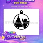 Free Waving Santa Sack Free Starry Christmas Tree Ornament Holiday Free SVG - Instant Download
