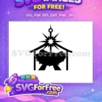 Free Manger Silhouette Free Baby Jesus Star Nativity Christmas Free SVG - Instant Download
