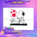 Free Snoopy Woodstock Free Red Hearts Peanuts Christmas Free SVG - Instant Download