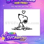 Free Loving Snoopy Heart Free Black Outline Peanuts Christmas Free SVG - Instant Download