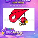 Free Red Heart Hat Free Yellow Beak Peanuts Christmas Free SVG - Instant Download