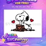 Free Content Snoopy Resting Free Red Hearts Peanuts Christmas Free SVG - Instant Download