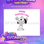 Free Smiling Snoopy Free Pink Heart Peanuts Valentine's Day Free Christmas SVG - Instant Download