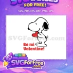 Free Happy Snoopy Free Red Heart Peanuts Christmas Free SVG - Instant Download