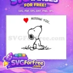 Free Snoopy Missing Free Red Heart Peanuts Christmas Free SVG - Instant Download