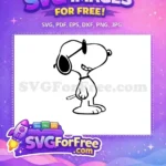 Free Smiling Snoopy Free Cool Sunglasses Peanuts Christmas Free SVG - Instant Download