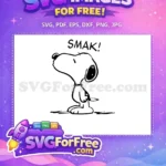 Free Snoopy Happy Expression Free Black White Smak Peanuts Christmas Free SVG - Instant Download