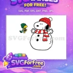 Free Snoopy Red-Hat Free Woodstock Green-Scarf Peanuts Christmas Free SVG - Instant Download