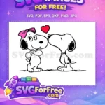 Free Belle Pink Free Snoopy Heart Christmas Kiss Free SVG - Instant Download