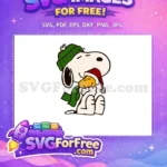Free Snoopy Green Free Woodstock Red Peanuts Christmas Free SVG - Instant Download