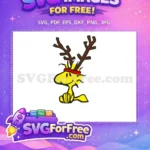 Free Happy Woodstock Free Reindeer Antlers Peanuts Christmas Free SVG - Instant Download