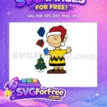Free Charlie Brown Red Santa Free Christmas Tree Presents Peanuts Free SVG - Instant Download