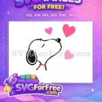 Free Snoopy love Free Pink hearts Peanuts Christmas Free SVG - Instant Download