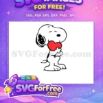 Free Snoopy Happy Kissing Free Red Heart Peanuts Christmas Free SVG - Instant Download