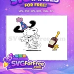 Free Snoopy party Free Woodstock bottle Peanuts Christmas Free SVG - Instant Download