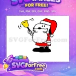 Free Ringing Yellow Bell Free Happy Santa Claus Christmas Free SVG - Instant Download