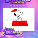 Free Happy Snoopy Santa Hat Free Red Christmas Lights Peanuts Free SVG - Instant Download